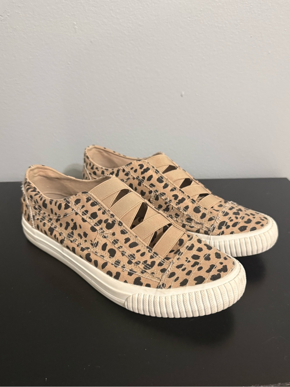 Blowfish Beige Leopard Slip-On Sneakers